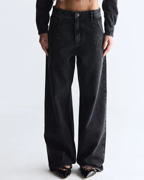 D04CAL02 - CALÇA OVERSIZED SWAROVSKI® - comprar online