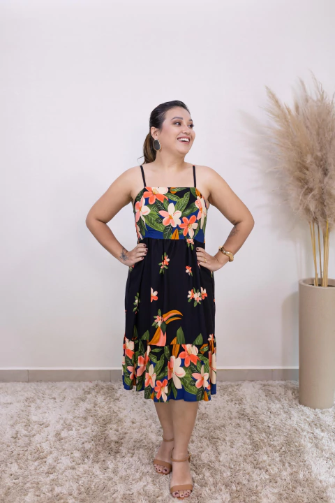 VESTIDO LUNA ESTAMPAS - PRETO FLORAL
