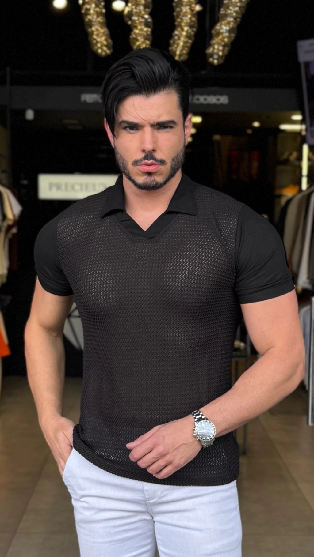 POLO IPANEMA PRETA TRICOT