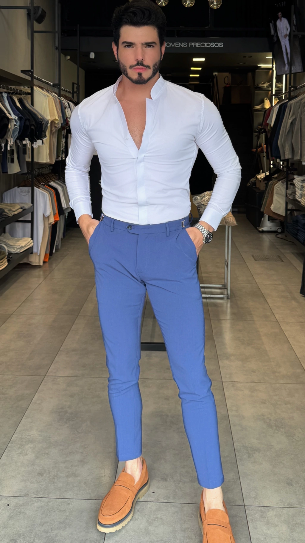 CALÇA ALFAIATARIA ATHENAS AZUL ROYAL