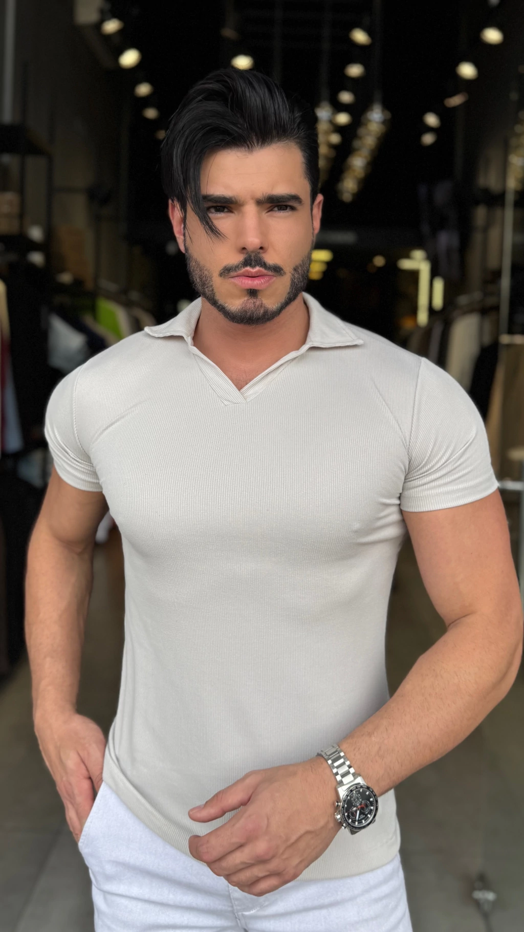 POLO IPANEMA CINZA CANELADA