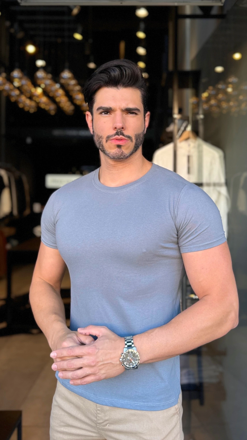 CAMISETA INFINIT BASIC CINZA CIANO