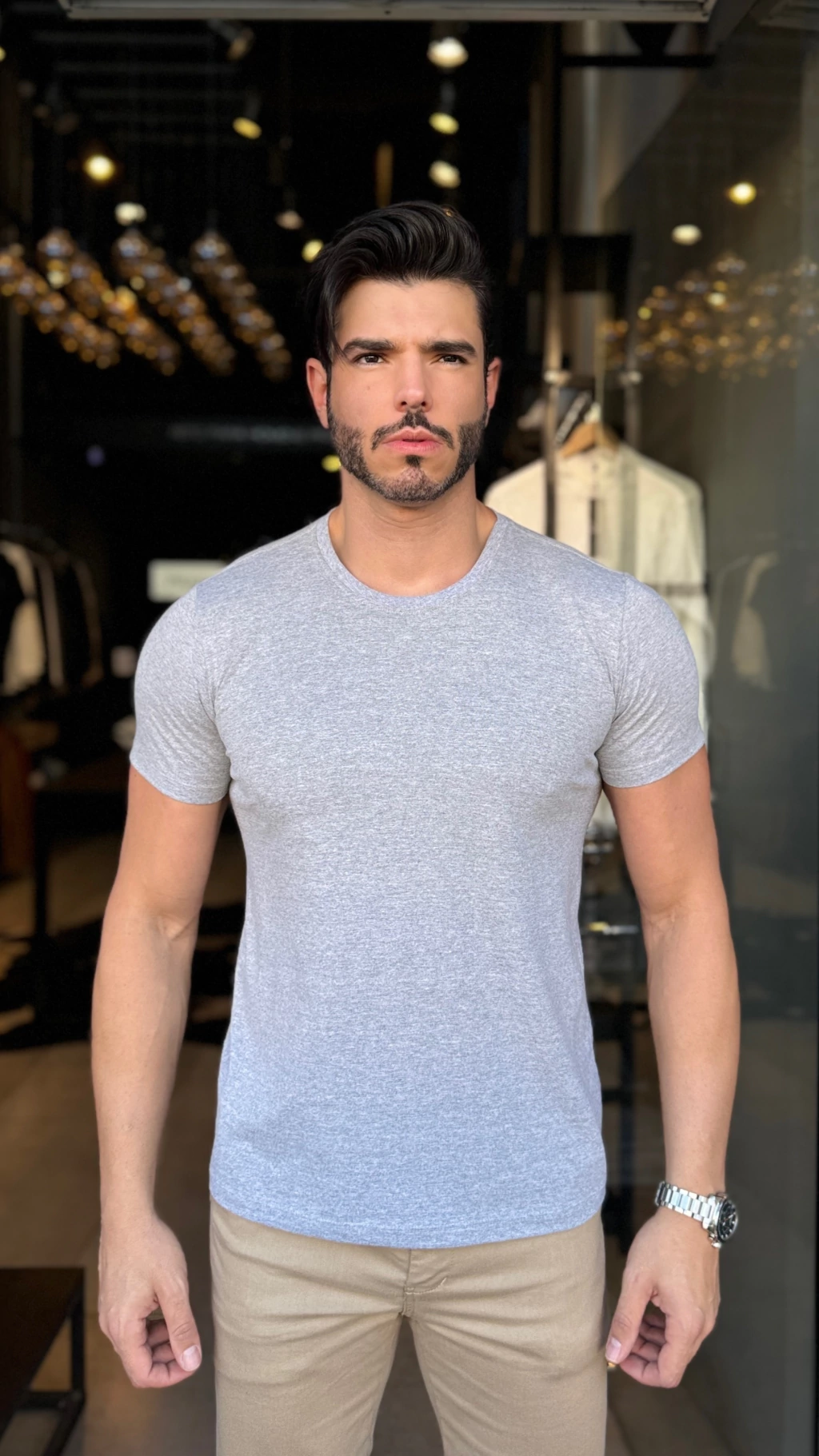 CAMISETA INFINIT BASIC CINZA MESCLA