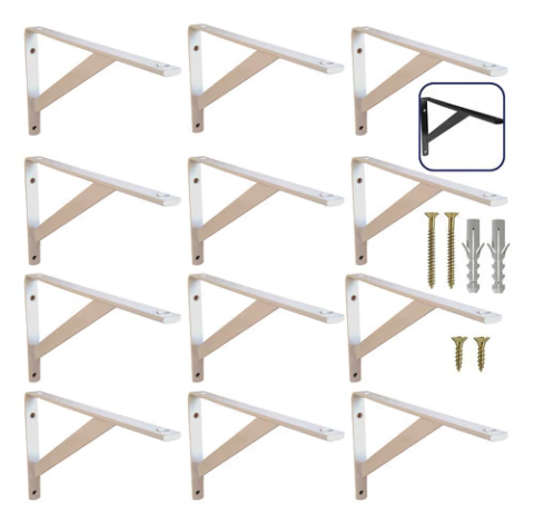 Mão Francesa Reforçada 30cm 24un Kit Suporte Para Prateleira