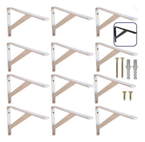 Mão Francesa Reforçada 50cm 36un Kit Suporte Para Prateleira