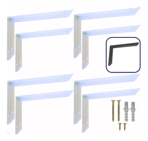 Mão Francesa Reforçada Perfil L 40x30 8un Cantoneira Suporte
