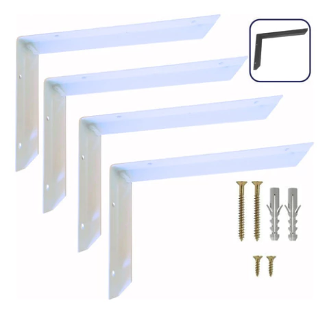 Mão Francesa Reforçada Perfil L 40x30 4un Cantoneira Suporte