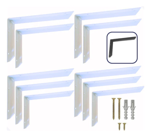 Mão Francesa Reforçada Perfil 50x30 10pcs Cantoneira Suporte