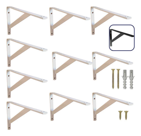 Mão Francesa Reforçada 15cm 10un Kit Suporte Para Prateleira