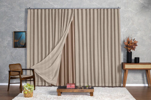 Cortina Blackout com linho 2,80x1,80 Para Trilho Duplo
