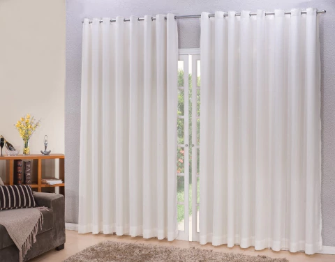Cortina Microfibra com linho 4,00x2,30 Para Varão Simples