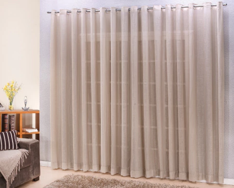 Cortina linho tecido 3,00x2,80 Para Varão Simples