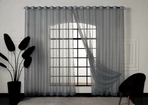 Cortina voil tecido 7,00x2,80 Para Varão Simples