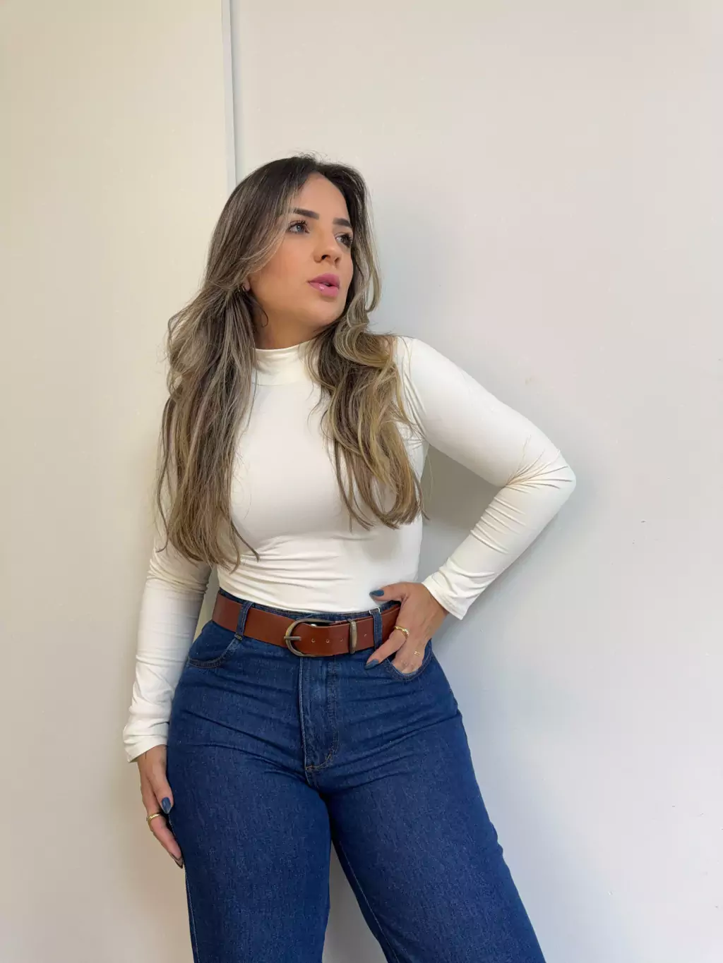 BODY ESTER MANGA LONGA GOLA ALTA POLIAMIDA