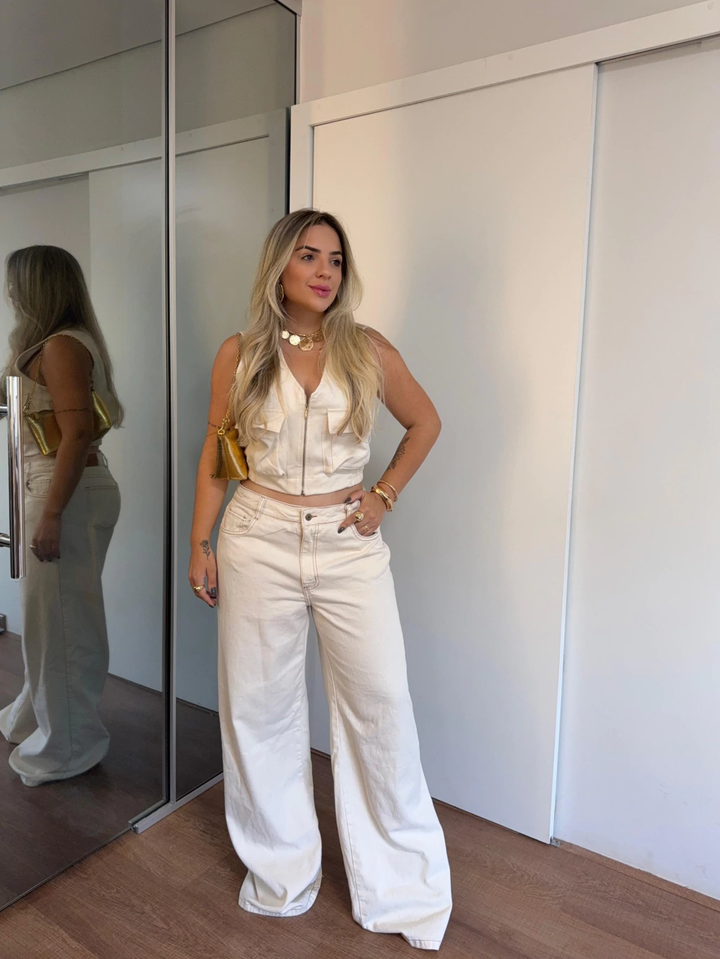 Calça Eco Wide Leg – Estrutura e elegância com caimento perfeito