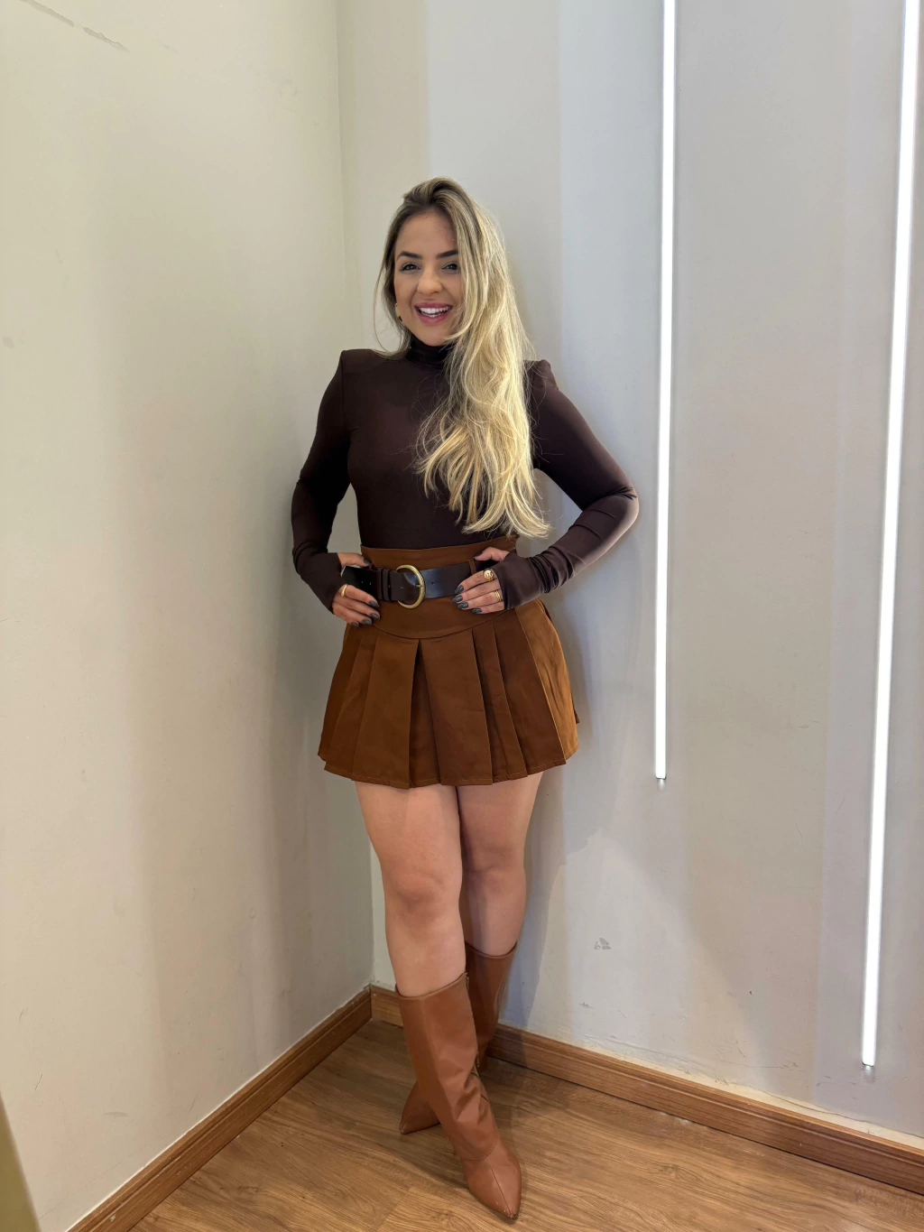 Saia Rebeca Plissada