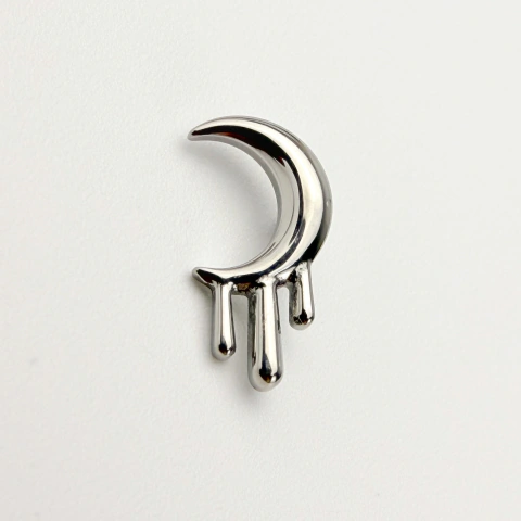 Labret lua lisa com 3 gotas - Titânio Natural