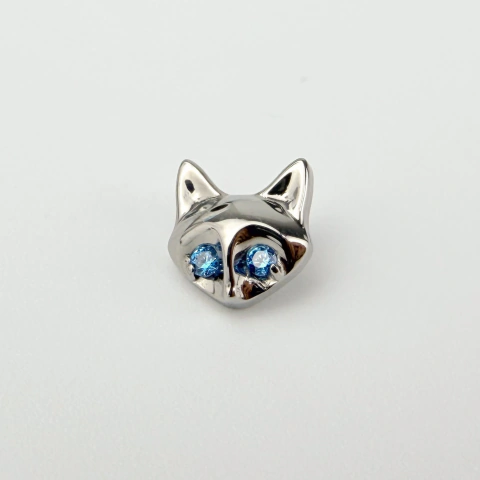 Labret raposa com zircônia azul - Titânio Natural