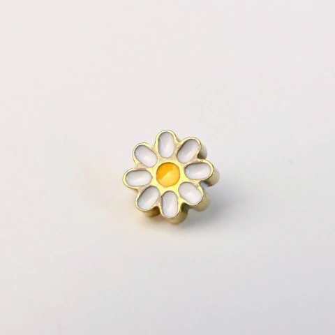 Labret margarida resinado - Titânio PVD Gold