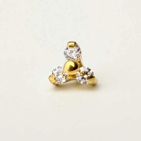 Labret trinity - Titânio PVD Gold