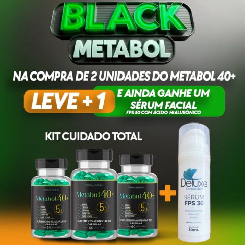 COMPRE 2 LEVA 3 + 1 BRINDE - Metabol 40+ Trim C/ 3 Frascos Suplemento Energia + Serum Facial - comprar online