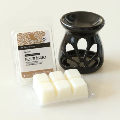 Wax Melt Be.Slow Cascas & FOlhas + réchaud black – Pastilha de cera aromática vegetal.