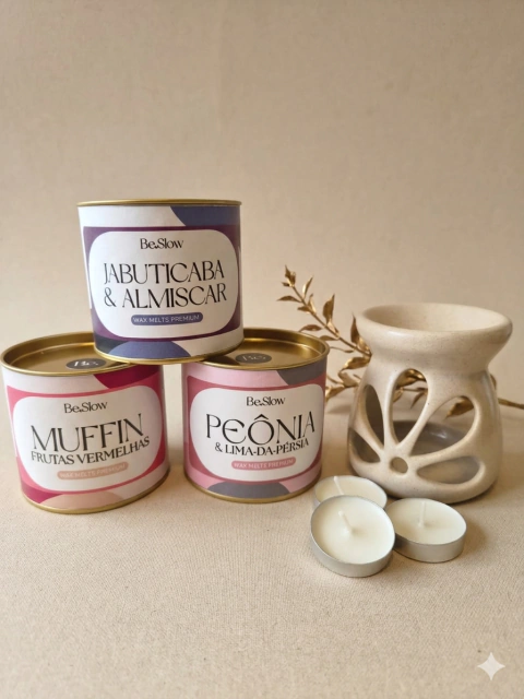 Compre 1 Wax Melts Lata + 1 Réchaud Areia e Ganhe 6 Mini-velas