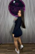 vestido canelado 3D gola alta - comprar online