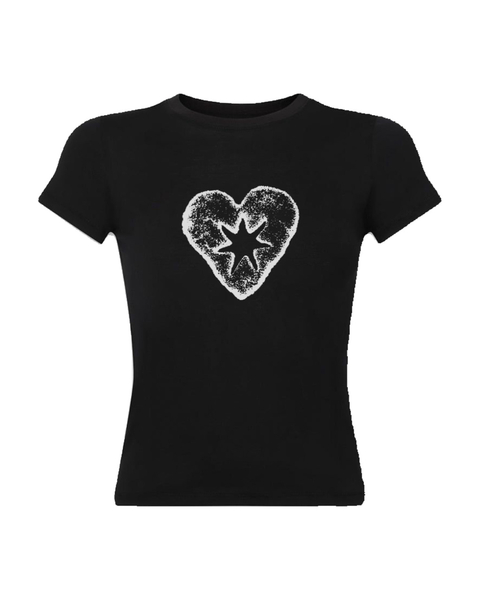 Remera baby tee HART negra - White logo - comprar online