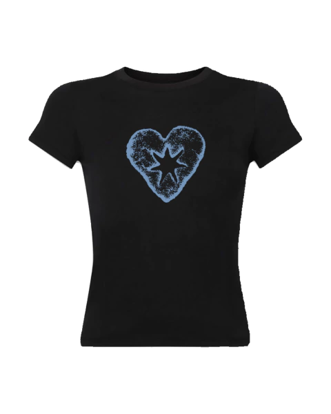 Remera baby tee HART- light blue logo - comprar online