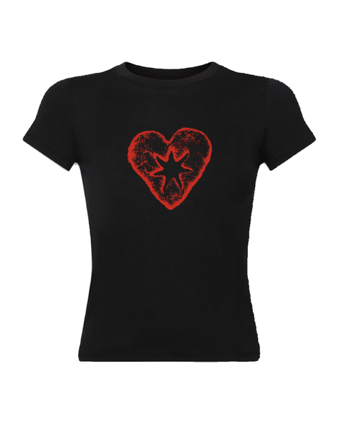 Remera baby tee HART negra - comprar online