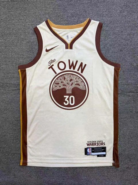 Camiseta Regata Golden State Warriors - Curry 30 - Bege - Nike Masculina