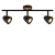 Aplique de Luz Moderno Negro Barral 50cm Símil Madera 3 x GU10