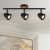 Aplique de Luz Moderno Negro Barral 50cm Símil Madera 3 x GU10 - comprar online