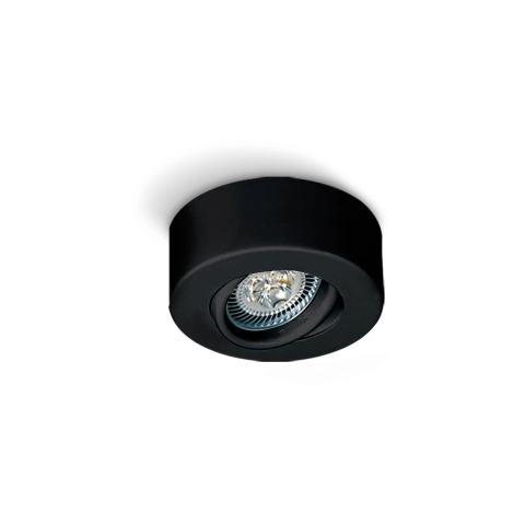 Spot Semiembutido Circular Negro movil para lampara Dicroica