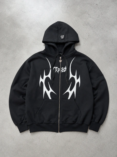 Moletom Trip Side Tribal Zip Preto