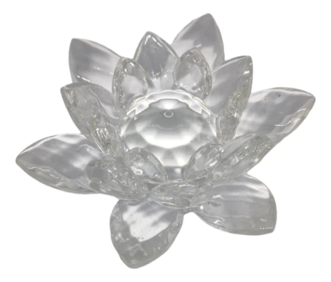 Flor De Loto Vidrio Transparente Feng Shui Decoración