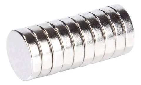 10x Iman De Neodimio 12x3 Mm Ultrapotente Niquelado N40