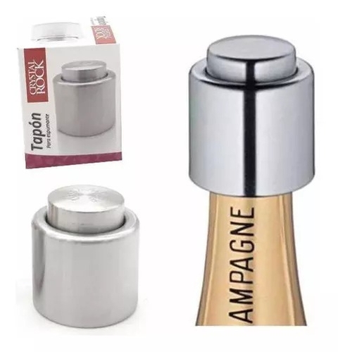 Accesorio Tapón de botella espumante Botón Antiderrame Color Plateado - comprar online