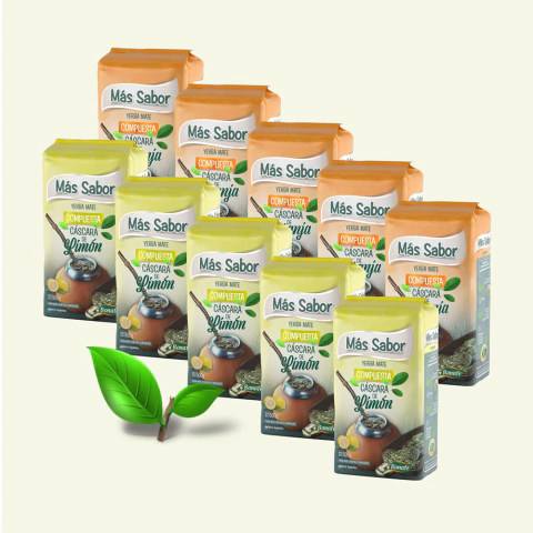 Yerba Mate Compuesta Con Limón o Con Naranja 500gr - Pack x 10u
