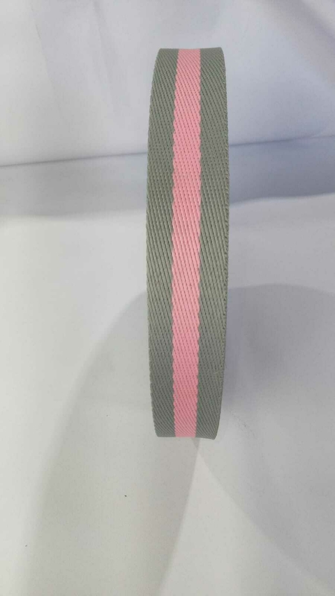 ALÇA CHIC 30MM -Cinza Listra Rosa - comprar online