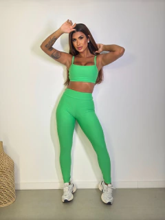 Conjunto Calça Basic Top Reto Verde Beats