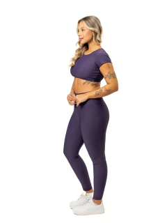 Conjunto Calça Top Manga Roxo - comprar online