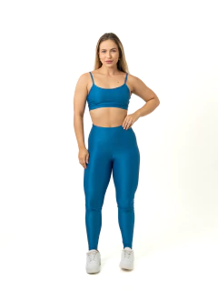 Conjunto Calça Alta Compressão Azul Safira