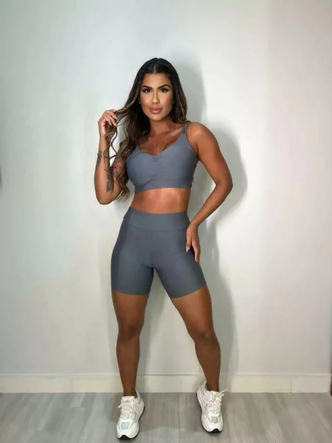 Conjunto Shorts Basic Top Alça Dupla