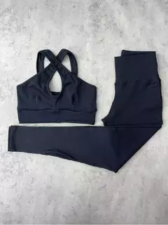 Conjunto Legging Bàsica + Top 3 em 1 - Canelado - Shape U