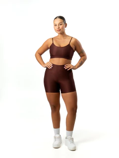 Conjunto Shorts Alta Compressão Espresso