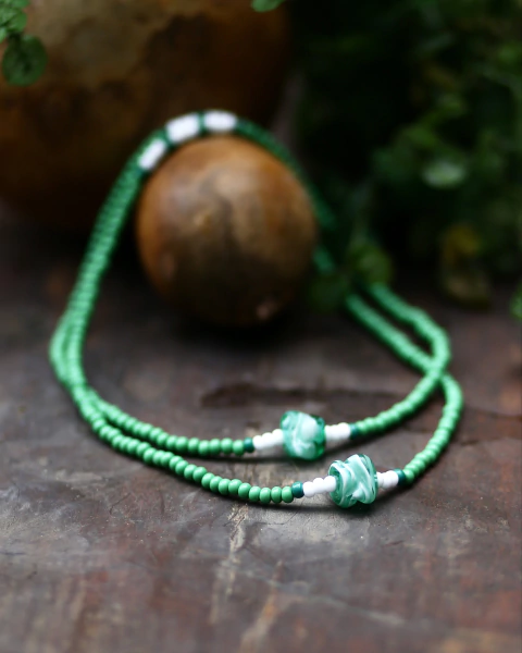 Guia de Oxóssi - Miçangas Verdes Cristal - comprar online