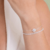 PULSEIRA PRATA COM PINGENTE FEMININA 17CM + 3,5CM DE EXTENSOR
