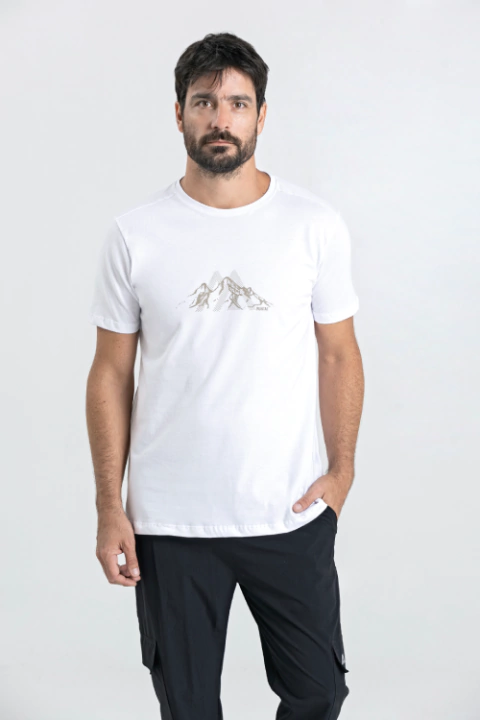 Remera algodón Recovery con estampa Mountain - Muntaz